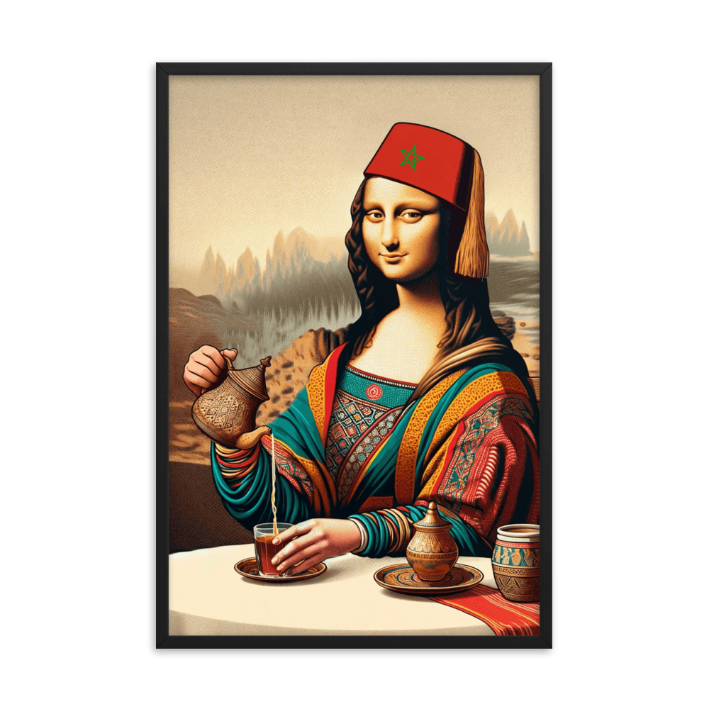 Moroccan Mona Lisa Moroccan Mint Tea Framed photo paper poster