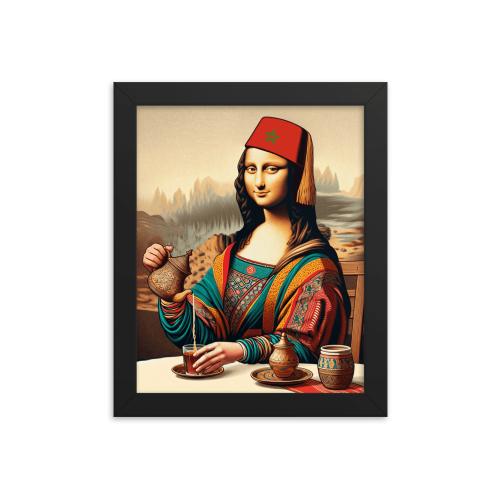 Moroccan Mona Lisa Moroccan Mint Tea Framed photo paper poster